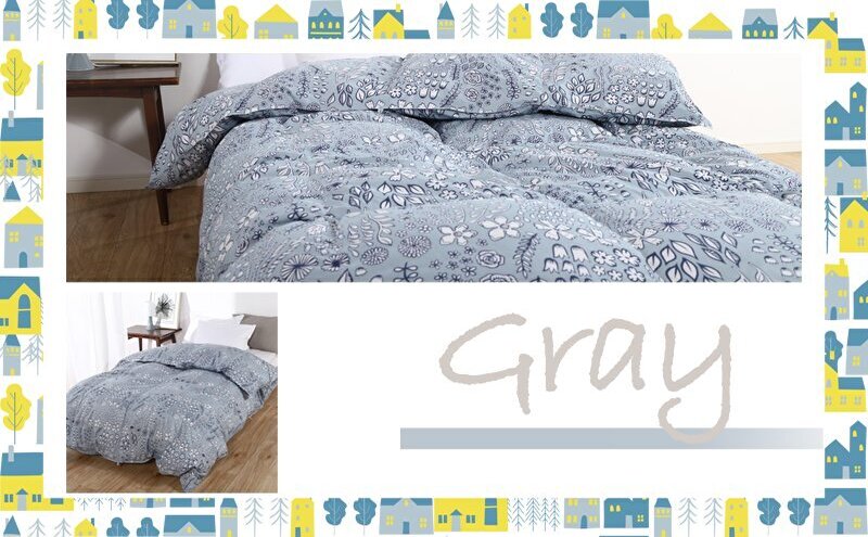 羽毛布団シングル（北欧調）掛け布団日本製ダウン90％1.0kg立体キルトグレー 寝具 ピュアダウン 軽い 暖かい 保温力 足先ポカポカ フィット性 軽量 片寄防止 冬 冬用 