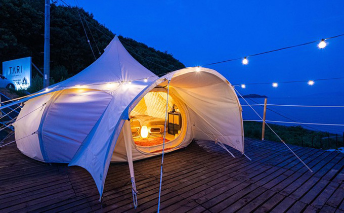 牛窓TARI 利用券 5000円 相当分（1000円券×5枚） チケット グランピング施設 日帰り サウナ シークレットビーチ付き 