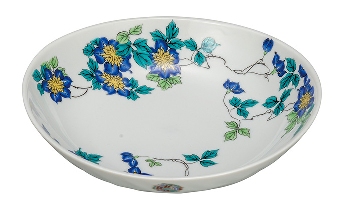 九谷焼 7号鉢/クレマチス a01 工芸品 皿 鉢皿 結婚 引き出物 金婚式 誕生日プレゼント 還暦祝い 古希 喜寿 米寿 退職 定年 プレゼント お祝い お返し お礼 