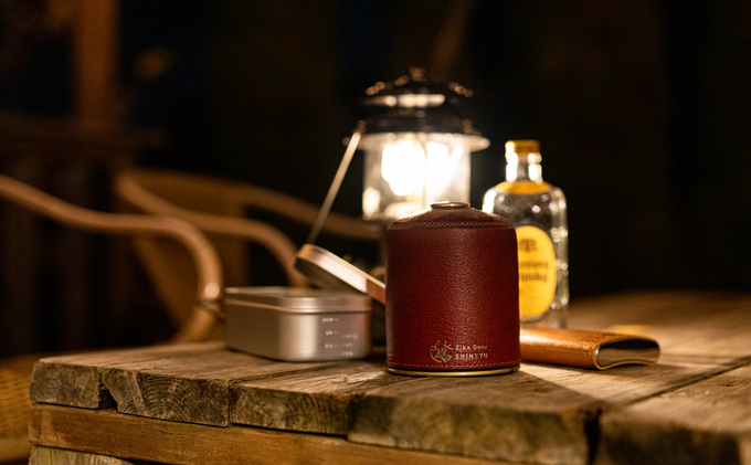 信州鹿革キャンプ用ガスタンクカバー（レギュラーサイズ） キャンプ用品 アウトドア用品 皮革製品 革製品 革小物 ガスタンク用カバー 