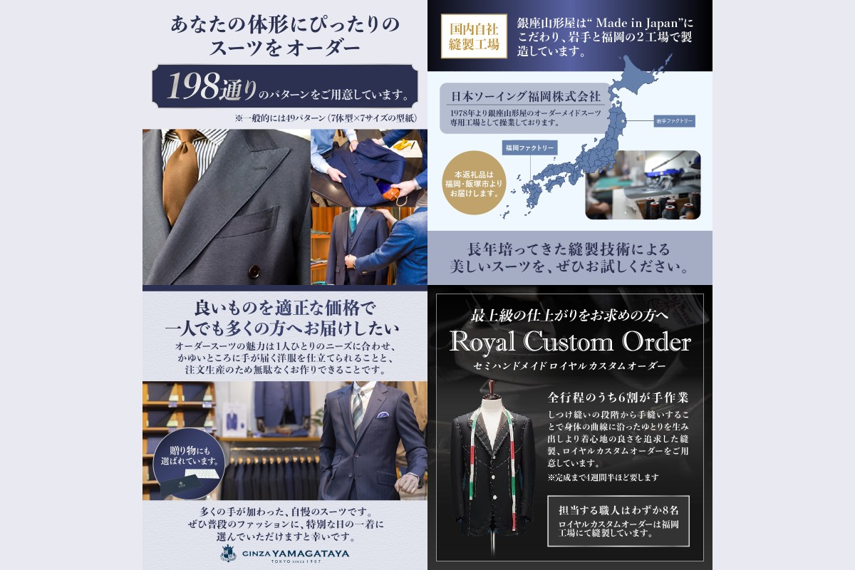 福岡県飯塚市のふるさと納税 銀座山形屋 メンズオーダー仕立券（30,000円分）【J1-006】
