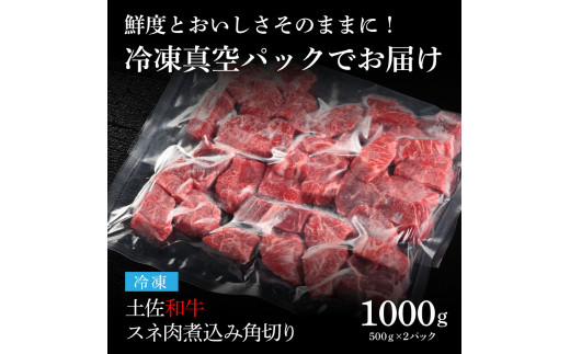 TKA217　天下味 エイジング工法 熟成肉 土佐和牛 特選スネ肉 煮込み角切り 500g×2 合計1kg エイジングビーフ スネ肉 国産 肉 牛肉 和牛 人気 老舗焼肉店 冷凍 新鮮 真空パック 高級 お祝い 高知 高知県 芸西村 故郷納税 19000円 返礼品 贈り物 贈答 ギフト