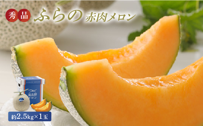 【2026年8月上旬より発送】ふらの 赤肉 メロン 約2.5kg×1玉 北海道 富良野市 (JAふらの) メロン フルーツ 果物 新鮮 甘い 贈り物 ギフト 道産 ジューシー おやつ ふらの ブランド 夏 