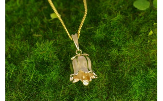 ダイヤモンド ペンダント スズランベル K24 純金 21123-k24 [山梨 ペンダント ネックレス ダイヤモンド ゴールド ジュエリー]