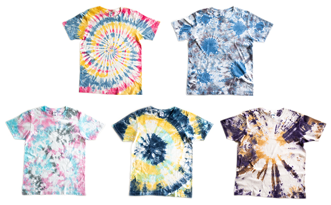 タイダイ染めオリジナルTシャツ作成キット　Mサイズ 5パターンから1つ選択可能　【自分探求、おひとり様キット】 ファッション 自宅 タイダイ染めキット 体験キット 思い出 おうち時間 