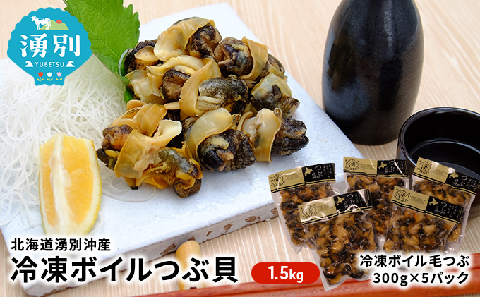 北海道 湧別沖産 冷凍ボイル 毛つぶ1.5kg(300g×5パック) 魚介類 