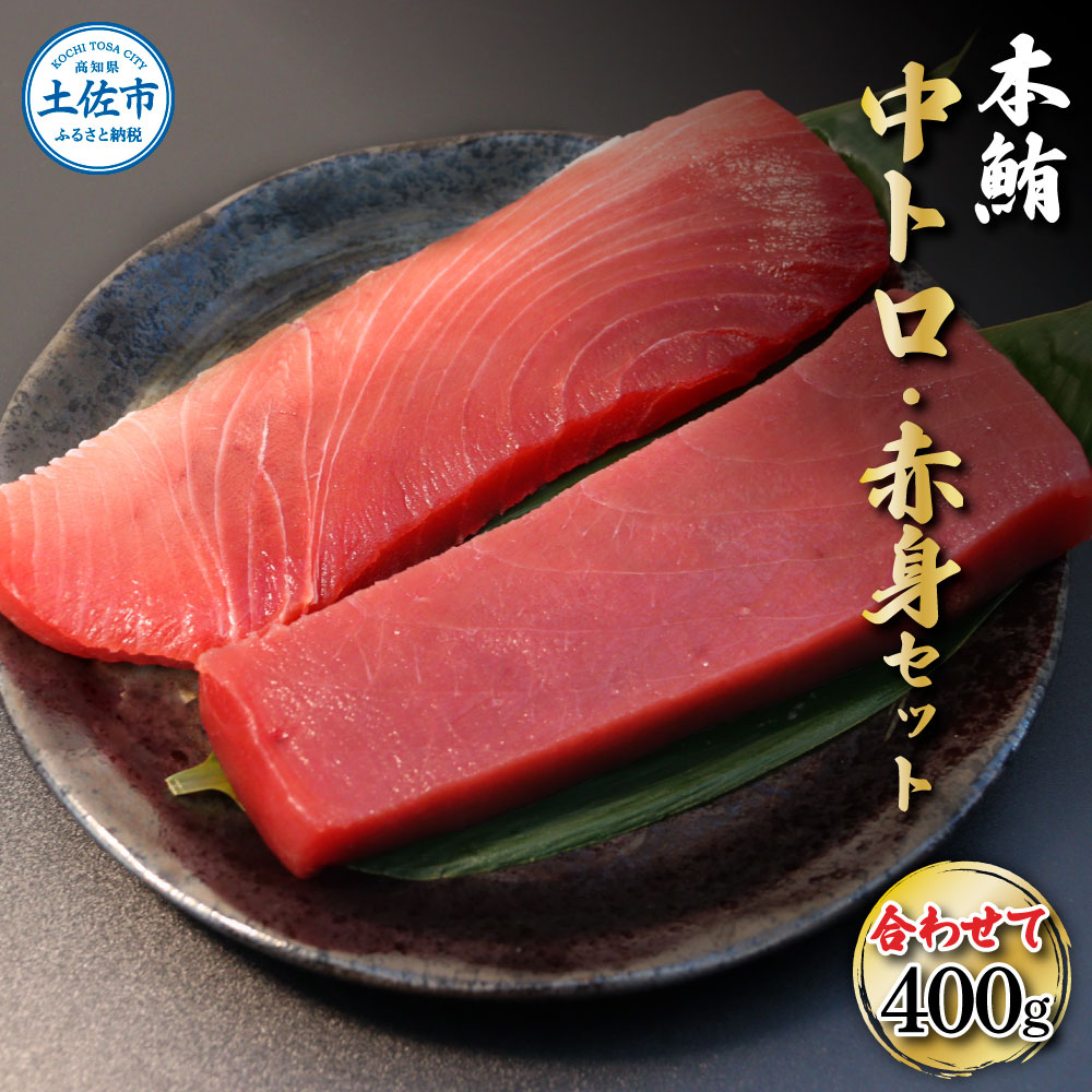 【高知県土佐市】本鮪 中トロ・赤身 各200g合せて400g 赤身中トロセット 赤身 トロ マグロ まぐろ 本まぐろ 刺身 刺し身 魚 海鮮 冷凍 美味しい おいしい 食べ比べ セット 故郷納税 ふるさとのうぜい 返礼品 高知県 高知