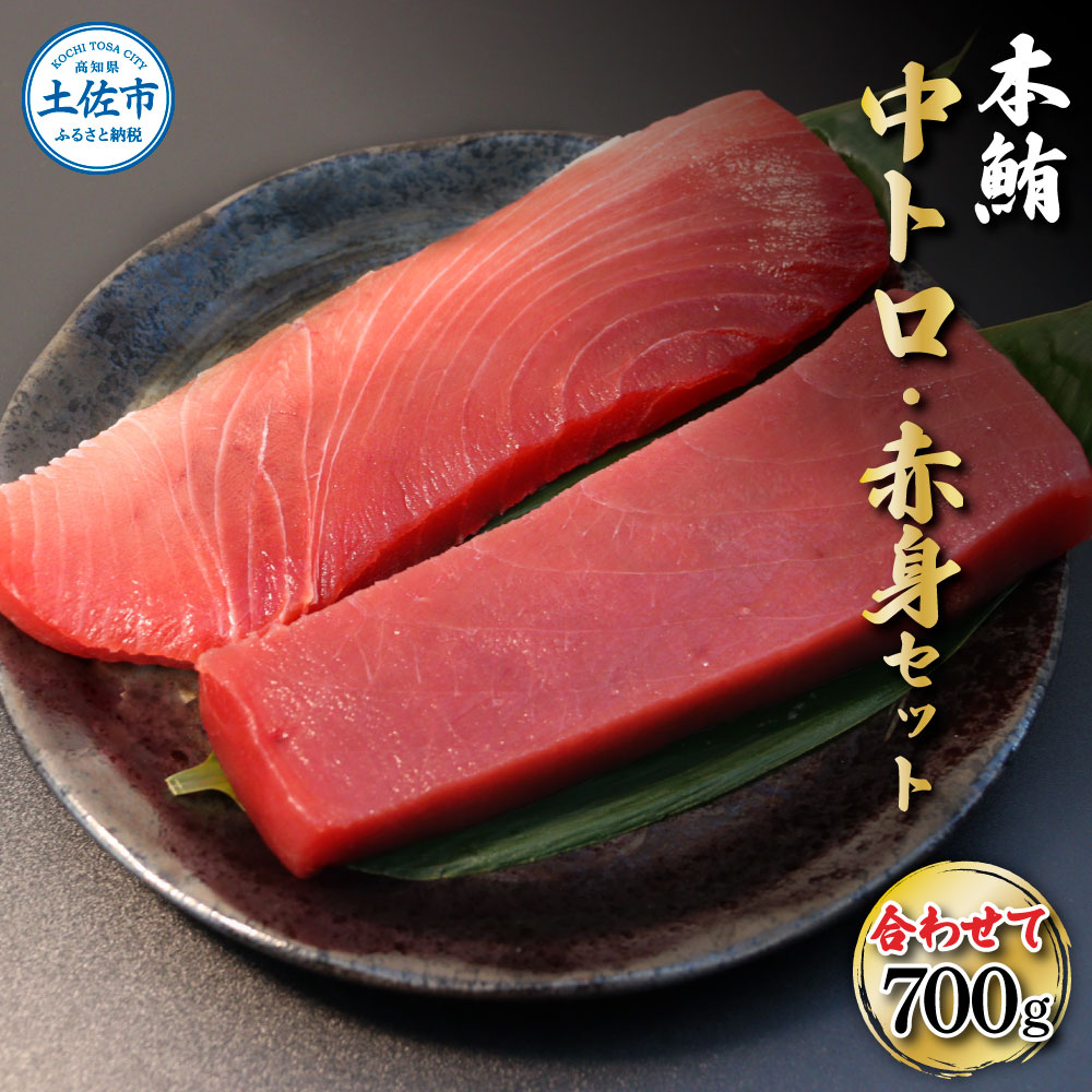 【高知県土佐市】本鮪 中トロ500g・赤身200g 合せて700g 赤身と中トロのセット 赤身 トロ マグロ まぐろ 本まぐろ 刺身 刺し身 魚 海鮮 冷凍 美味しい おいしい 故郷納税 ふるさとのうぜい 返礼品 高知県 高知