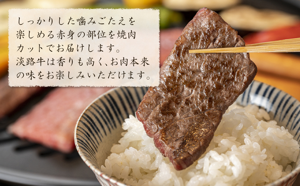 淡路牛 赤身肉の焼肉500g（250g×2PC）　　[焼肉セット 牛肉 冷凍 国産牛 人気]