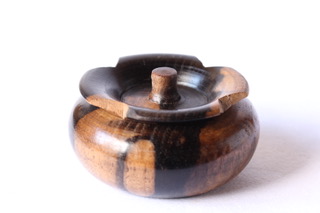 【吉羽ろくろや】ろくろ細工 黒柿香合柿型※オンライン決済限定※ 民芸品 工芸品 