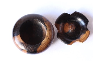 【吉羽ろくろや】ろくろ細工 黒柿香合柿型※オンライン決済限定※ 民芸品 工芸品 