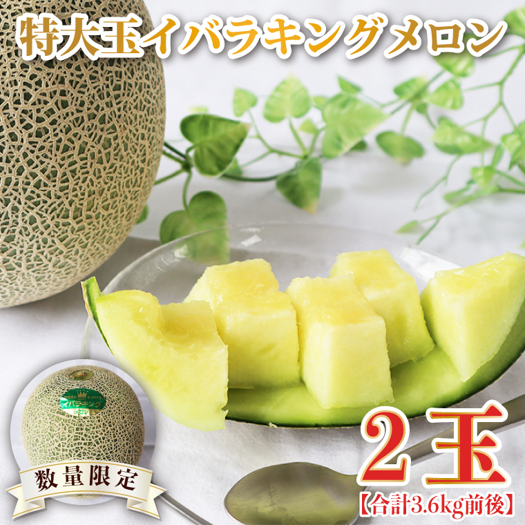 【2026年5月より順次発送】特大玉イバラキングメロン 2玉｜メロン イバラキングメロン フルーツ 果物 くだもの 特大 先行予約 茨城県 行方市(BW-15-1)
