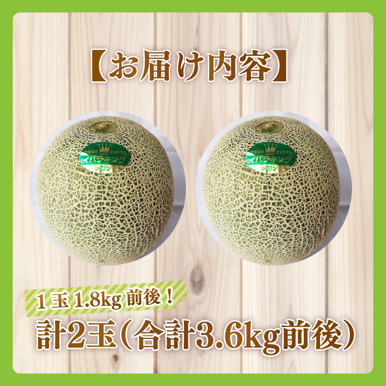 【2026年5月より順次発送】特大玉イバラキングメロン 2玉｜メロン イバラキングメロン フルーツ 果物 くだもの 特大 先行予約 茨城県 行方市(BW-15-1)