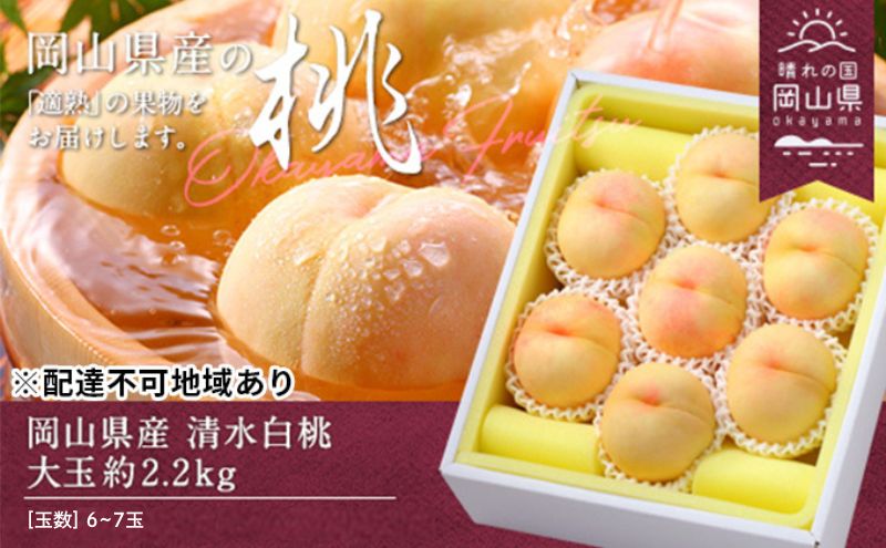【岡山県瀬戸内市】桃 2026年 先行予約 清水白桃 約2.2kg 大玉 6〜7玉 もも モモ 岡山県産 国産 フルーツ 果物 ギフト