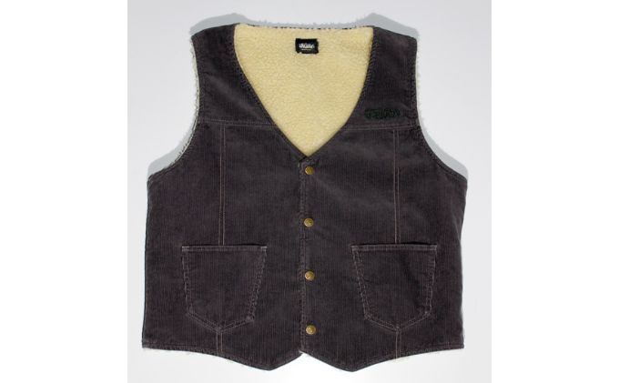 TheCaviar ヴィンテージコーデュロイベスト　ブラック ファッション 服 男性 メンズ トップス シープボア素材 ボア素材 裏地 保温性 ヴィンテージベスト オマージュ 着心地 日本製 