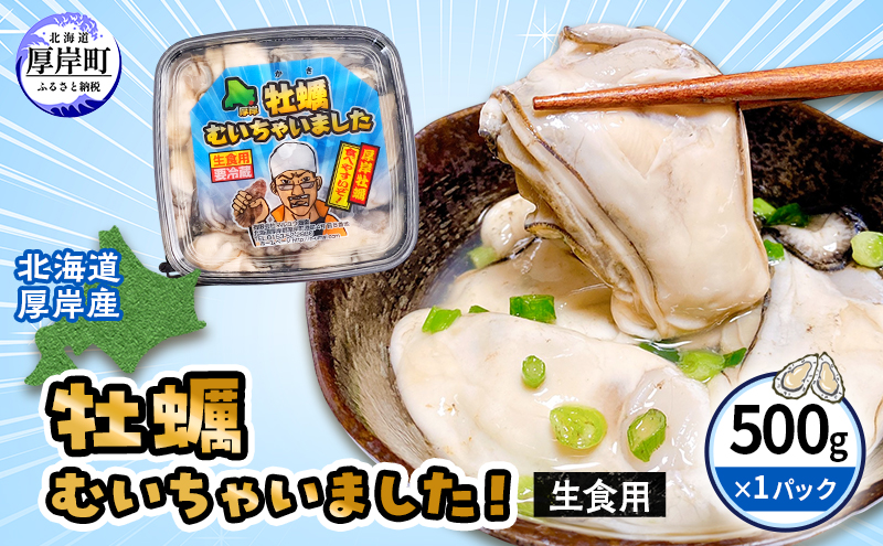 【北海道厚岸町】牡蠣 北海道厚岸産 牡蠣むいちゃいました! 生食用 500g×1 むき身 生牡蠣 貝 海鮮 魚介類 新鮮 マルえもん