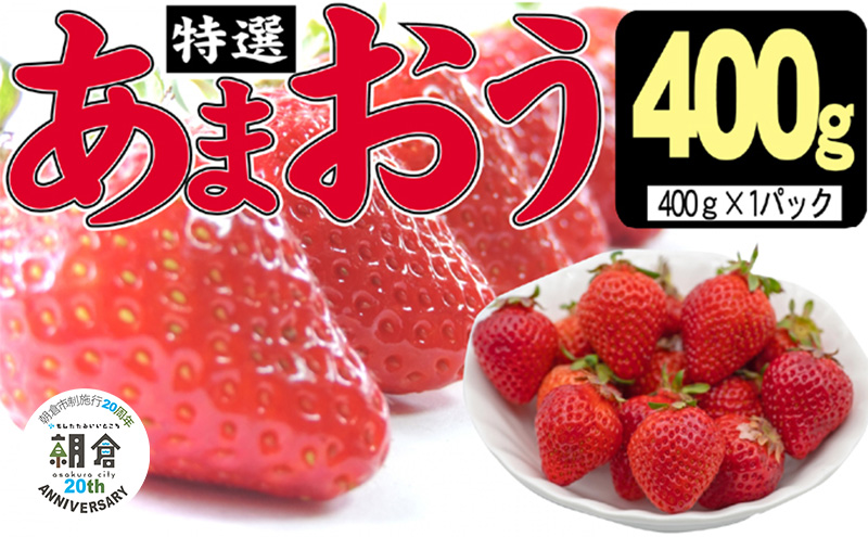 【福岡県朝倉市】【朝倉市制施行20周年記念企画】 いちご 2025年12月より発送 特選あまおう 400g※配送不可:離島