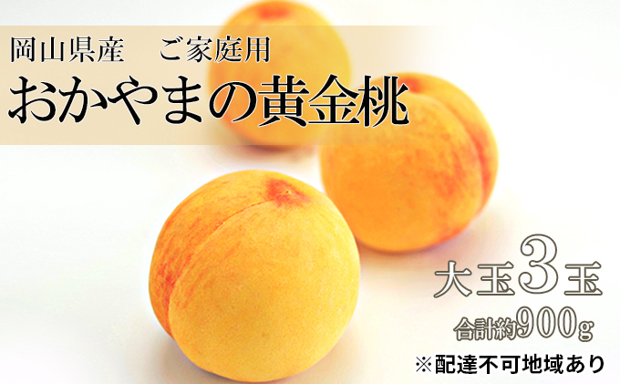 桃 2025年 先行予約 ご家庭用 おかやま の 黄金桃  大玉 3玉（合計約900g） もも モモ 岡山県産 国産 フルーツ 果物 果肉 