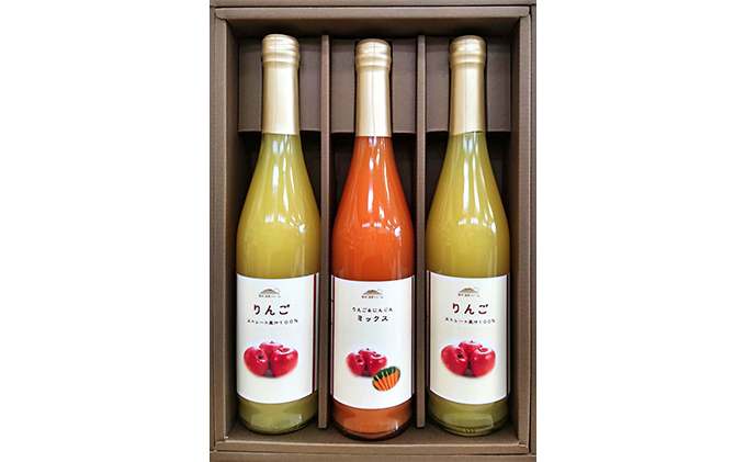 信州浅間ファーム・100％ジュース 3本セット（各500ml） 果汁飲料 林檎 リンゴ 