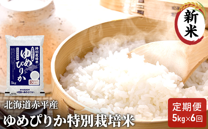 北海道赤平市のふるさと納税 北海道赤平産 ゆめぴりか 5kg 特別栽培米 【6回お届け】 精米 米 北海道 定期便 ふるさと納税