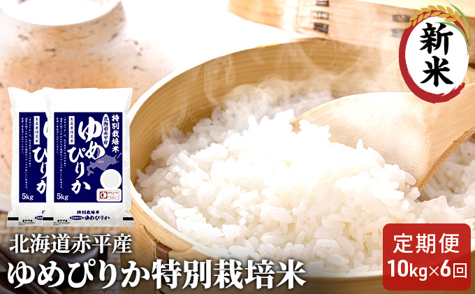 北海道赤平産 ゆめぴりか 10kg (5kg×2袋) 特別栽培米 【6回お届け】 米 北海道 定期便 お米 
