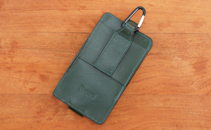 コードバン スマホケース(グリーン)｜北海道 滝川市 馬革 革 革製品 スマホケース ケース iphone6+ スマホ入れ