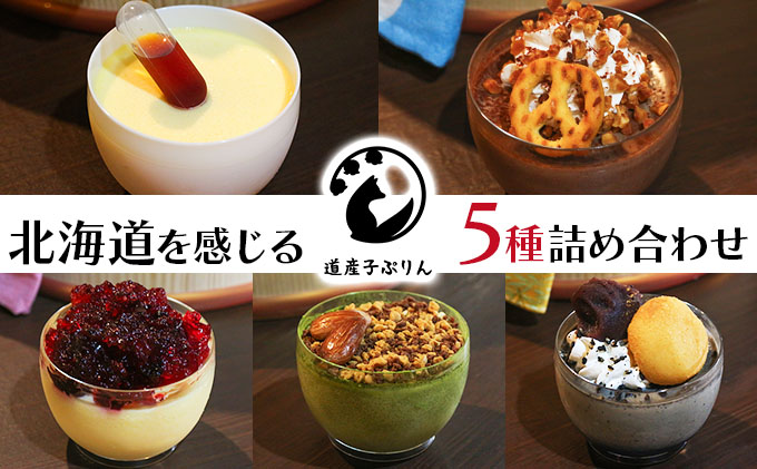 ぷりん5種詰め合わせ 北海道産牛乳・卵使用！