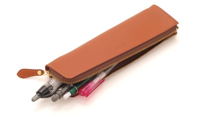 ペンケース キャメル いたがき ファッション小物 雑貨 日用品 文房具 天然皮革 本革 手作り ファスナー 