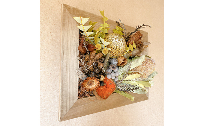 ドライフラワーウッドフレームL インテリア 雑貨 お花 ワイルド