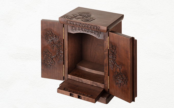 軽井沢彫り香炉&トレイ 文具トレイ（全面彫・さくら） - SHIBAZAKI（軽井沢彫シバザキ