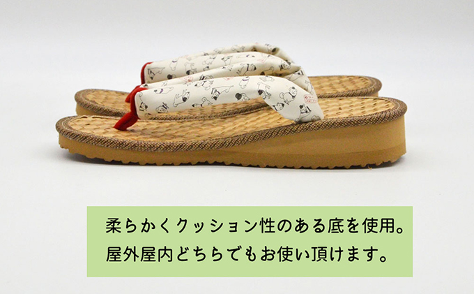 信貴×雪丸 ゆきまる雪駄 屋内屋外兼用 BrW（前坪：赤） 履物 和 和テイスト お祭り お祭り衣装 小物 屋内外兼用 室内で履ける 太めの鼻緒 伝統的履物 手作業 日本の伝統 柄入り鼻緒 