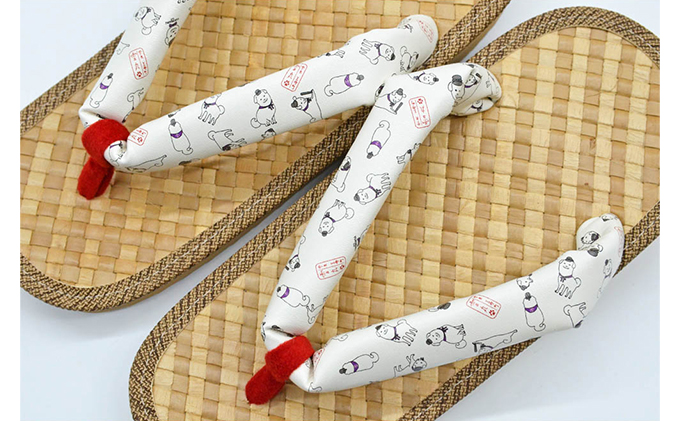 信貴×雪丸 ゆきまる雪駄 屋内屋外兼用 BrW（前坪：赤） 履物 和 和テイスト お祭り お祭り衣装 小物 屋内外兼用 室内で履ける 太めの鼻緒 伝統的履物 手作業 日本の伝統 柄入り鼻緒 