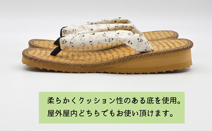 信貴×雪丸 ゆきまる雪駄 屋内屋外兼用 BrW（前坪：黒） 履物 和 和テイスト お祭り お祭り衣装 小物 屋内外兼用 室内で履ける 太めの鼻緒 伝統的履物 手作業 日本の伝統 柄入り鼻緒 