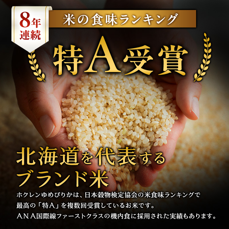 北海道仁木町のふるさと納税 3ヵ月 定期便 ホクレンゆめぴりか（玄米12kg（3kg×4袋））ANA機内食採用 お米 米 ごはん 玄米 国産 北海道 こめ コメ [JA新おたる]