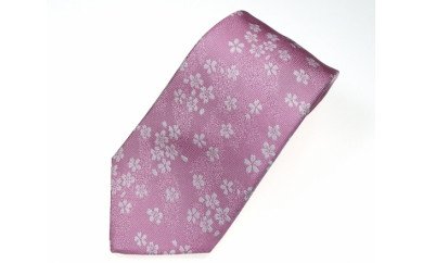 郡内織物「富士桜工房」シルクネクタイ 桜花 桜色 FAA1064 / 山梨県