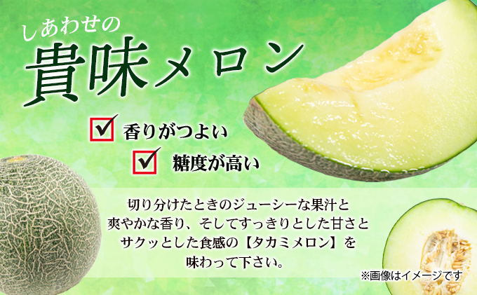 幸せの「タカミメロン」3玉～4玉（約2kg以上） フルーツ 果物 