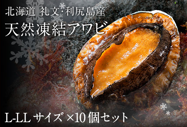礼文島産　凍結島アワビ　Lサイズ 10個 魚貝類 魚介類 鮑利尻昆布 良質 瞬間冷凍 磯の香り コリコリ 獲れたて 甘い 贈り物 