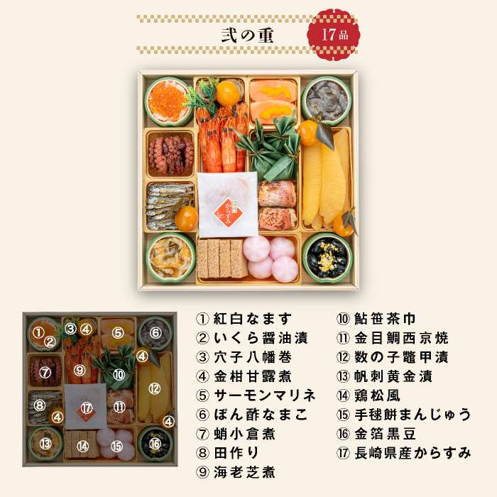 愛知県小牧市のふるさと納税 千賀屋謹製 2026年 迎春おせち料理「千ノ幸」和風与段重 6～7人前 全58品　冷蔵 おせち料理 年内配送 お節 冷蔵おせち 人気[035S17]