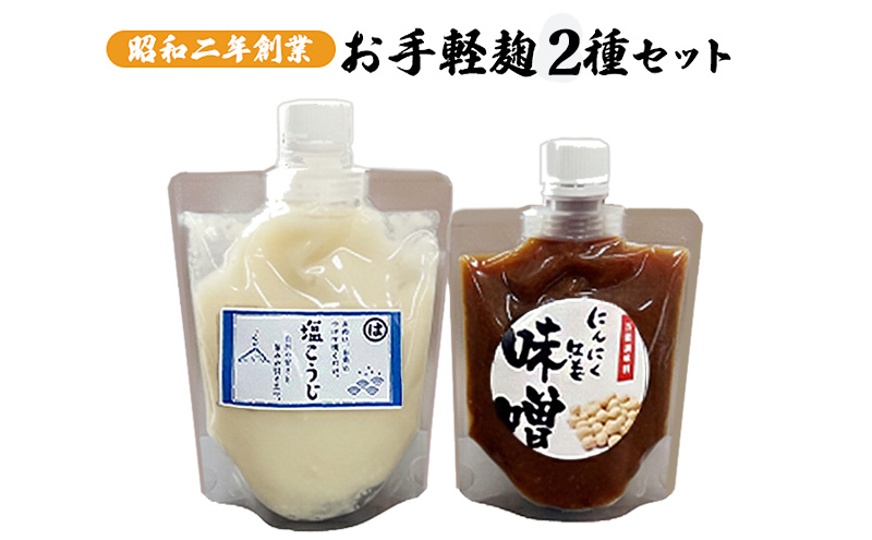 麹 調味料 お手軽麹2種セット にんにく生姜みそ＆塩こうじ 各2個 調味料セット 味付け 料理 調理 発酵食品 
