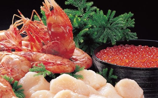 30-124 オホーツク流氷セット（ホタテ、鱒イクラ、ボタンエビ）