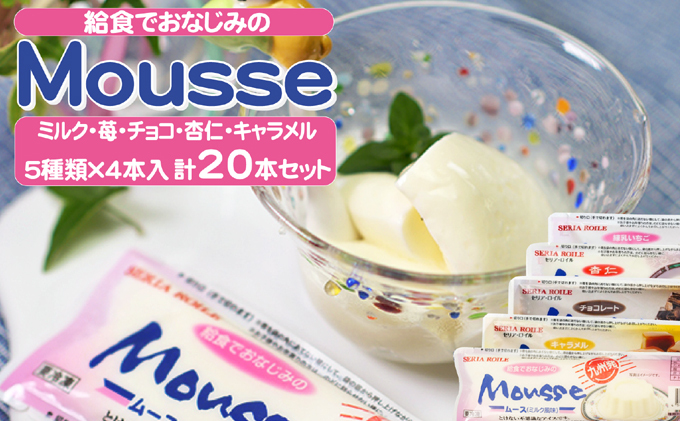 ムース 給食でおなじみのムース 5種類20本セット お菓子 スイーツ おやつ デザート 食後 食後のデザート 甘いもの イベント 屋台 食材 アイス 学園祭 文化祭 業務用 家庭用 国産 食べ物 