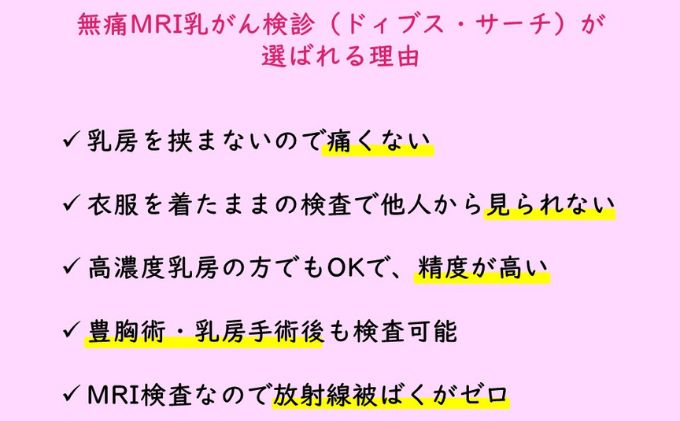 無痛MRI 乳がん検診（ドゥイブス・サーチ） チケット 精密検査 乳がん検査 痛くない 女性のがん 女性特有のがん パートナー お母さん 母の日 女性 贈り物 