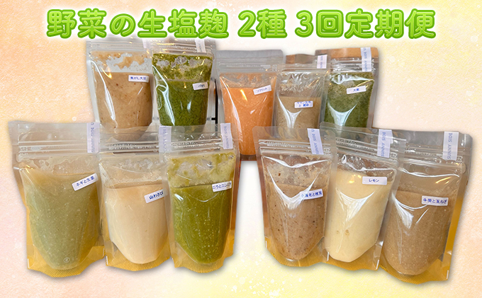 【塩麹2種×3ヶ月連続お届け 定期便】サニーサイドアップカフェ 野菜の生塩麹（ソフリット＋季節セレクト） 調味料 発酵調味料 発酵食品 万能調味料 ビタミンB 抗酸化作用 整腸作用 