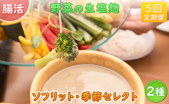 【塩麹2種×5ヶ月連続お届け 定期便】サニーサイドアップカフェ 野菜の生塩麹（ソフリット＋季節セレクト） 調味料 発酵調味料 発酵食品 万能調味料 ビタミンB 抗酸化作用 整腸作用 