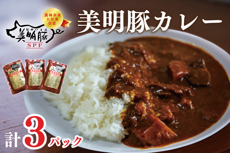 茨城県行方市のふるさと納税 DT-47【美明豚】カレー３袋