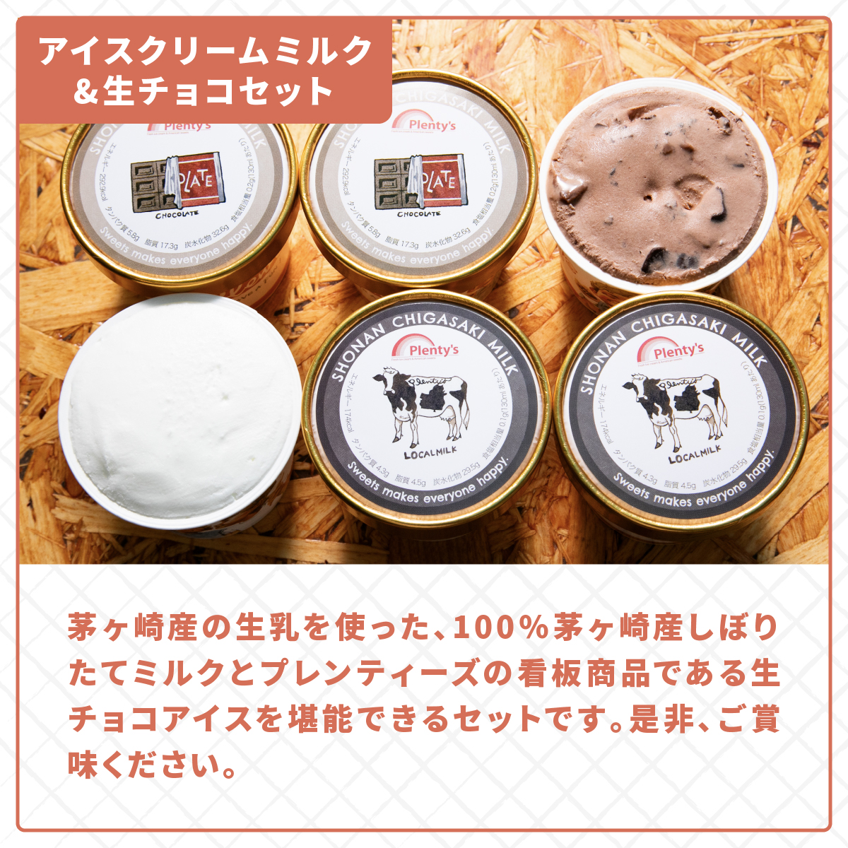 プレンティーズ しぼりたてミルク＆生チョコアイスクリーム堪能セット 各3個 計6個 アイスクリーム ミルクアイス アイス チョコアイス チョコレートアイス 生チョコ ローカルアイス お取り寄せ 送料無料 神奈川県 茅ヶ崎市 