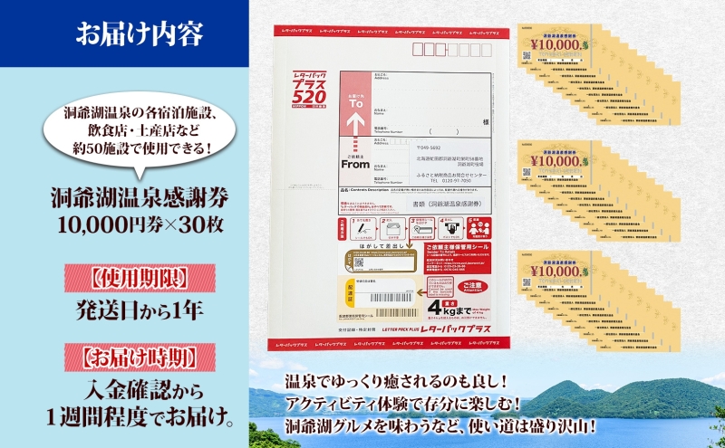 洞爺湖温泉感謝券 300000円 分 金券 クーポン 洞爺湖 湖 温泉 リゾート 有珠山 火山 自然 花火 イルミネーション 旅行 観光 宿泊 施設 北海道 within2025