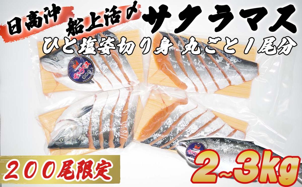 北海道新ひだか町のふるさと納税 ＜3月31日までの受付＞ 北海道産 サクラマス ひと塩 姿切り身 2kg ～ 3kg まるごと 1尾 期間限定