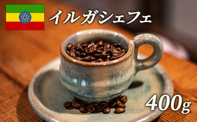 【岡山県高梁市】スペシャルティコーヒー 豆 エチオピア イルガシェフェ weteナチュラル マイクロロット 400g 飲み物 ソフトドリンク コーヒータイム モカ香 ふくよかな香り フルシテイロースト