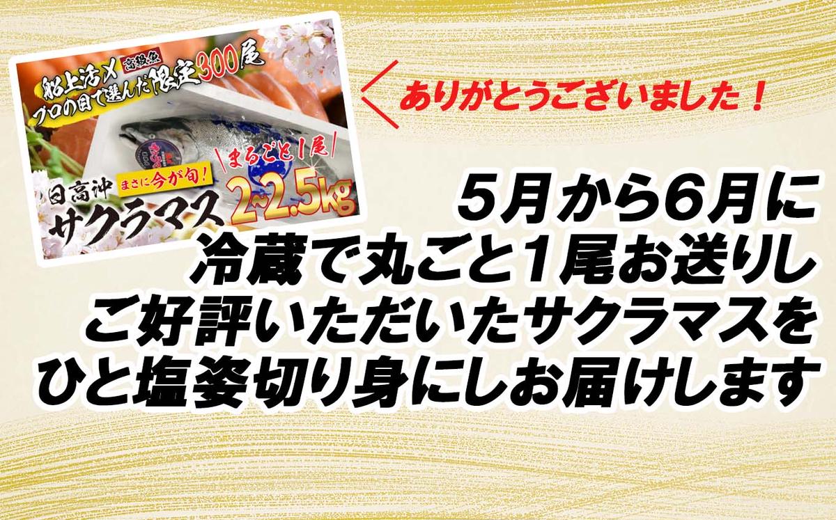 北海道新ひだか町のふるさと納税 ＜3月31日までの受付＞ 北海道産 サクラマス ひと塩 姿切り身 2kg ～ 3kg まるごと 1尾 期間限定